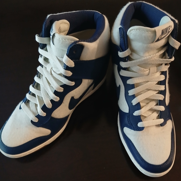Nike Dunk Sky Hi Blue and White Sneakers - Picture 1 of 6